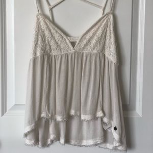 Cross back white tank top